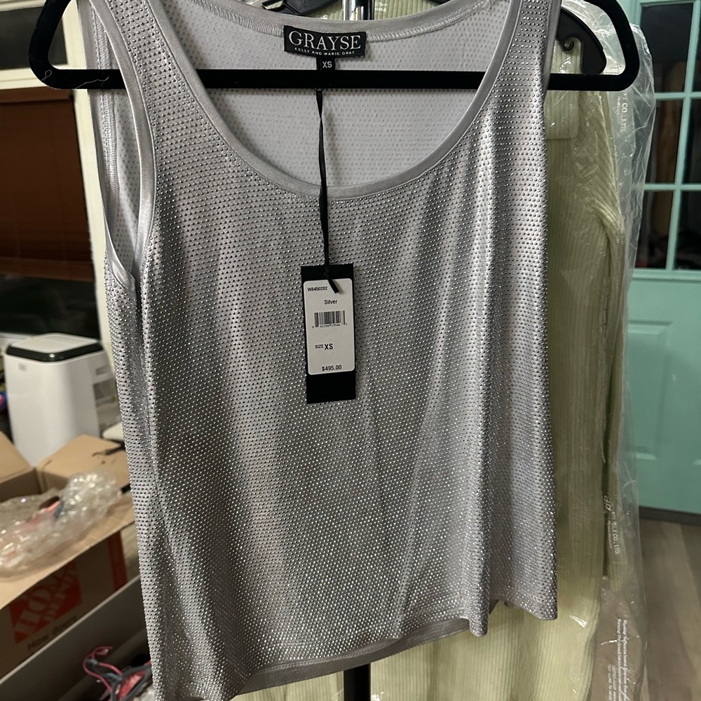 Gray Graphic Relaxed Tank Top